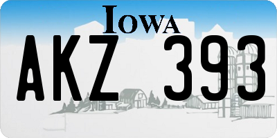 IA license plate AKZ393