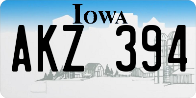 IA license plate AKZ394