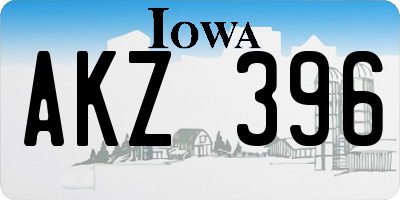 IA license plate AKZ396