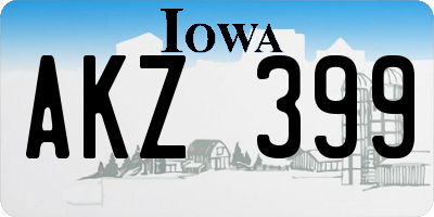 IA license plate AKZ399