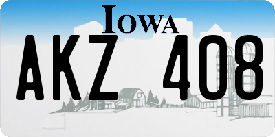 IA license plate AKZ408