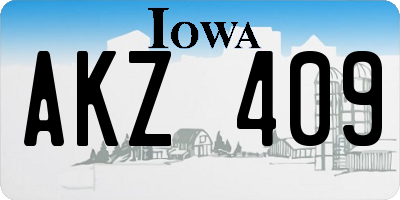 IA license plate AKZ409