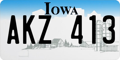 IA license plate AKZ413
