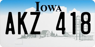 IA license plate AKZ418