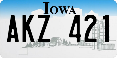 IA license plate AKZ421