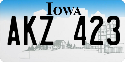 IA license plate AKZ423