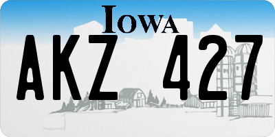 IA license plate AKZ427