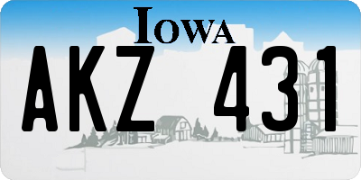 IA license plate AKZ431