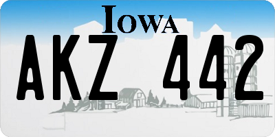 IA license plate AKZ442