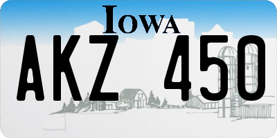IA license plate AKZ450