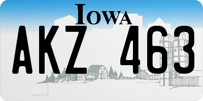 IA license plate AKZ463