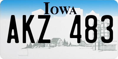 IA license plate AKZ483