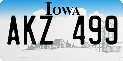 IA license plate AKZ499