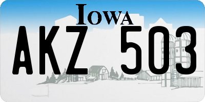 IA license plate AKZ503