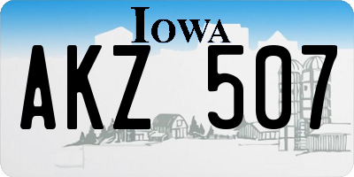 IA license plate AKZ507
