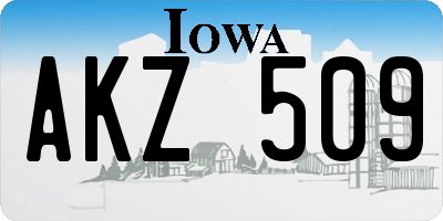 IA license plate AKZ509