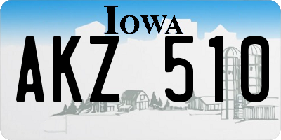 IA license plate AKZ510