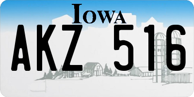 IA license plate AKZ516