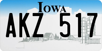 IA license plate AKZ517