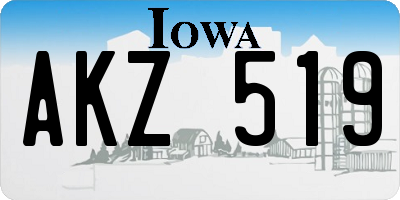 IA license plate AKZ519