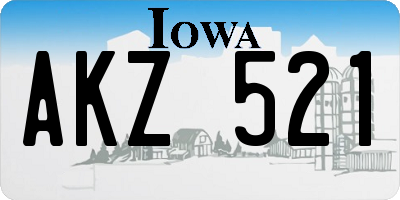 IA license plate AKZ521