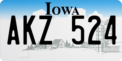 IA license plate AKZ524