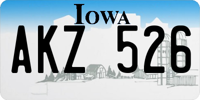 IA license plate AKZ526