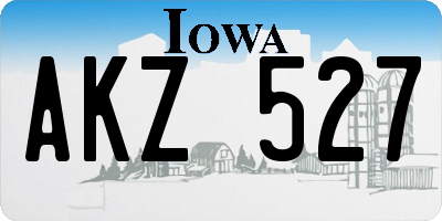 IA license plate AKZ527