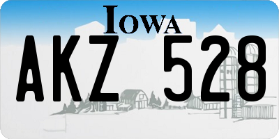 IA license plate AKZ528