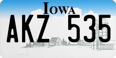 IA license plate AKZ535
