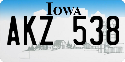 IA license plate AKZ538