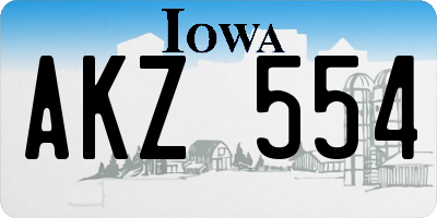 IA license plate AKZ554