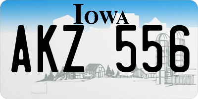 IA license plate AKZ556