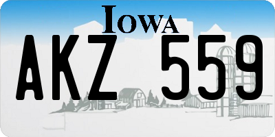 IA license plate AKZ559