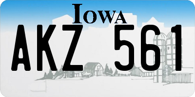 IA license plate AKZ561