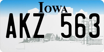 IA license plate AKZ563