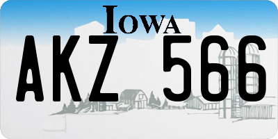 IA license plate AKZ566