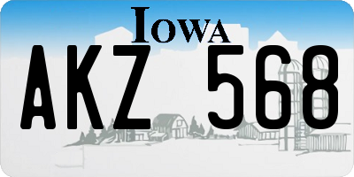 IA license plate AKZ568