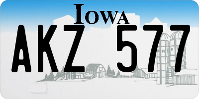 IA license plate AKZ577
