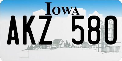 IA license plate AKZ580