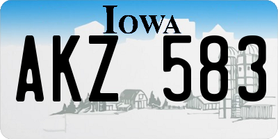 IA license plate AKZ583