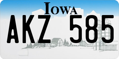 IA license plate AKZ585