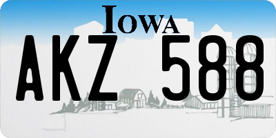 IA license plate AKZ588
