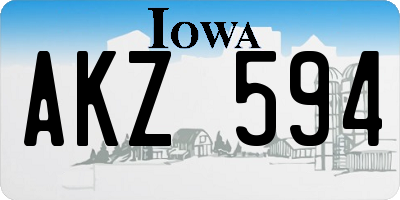 IA license plate AKZ594