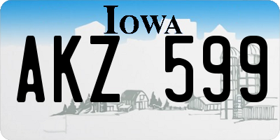 IA license plate AKZ599
