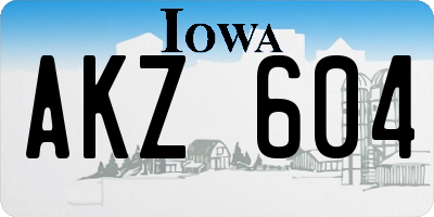 IA license plate AKZ604