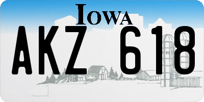 IA license plate AKZ618
