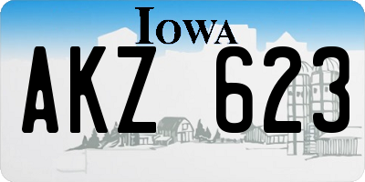IA license plate AKZ623