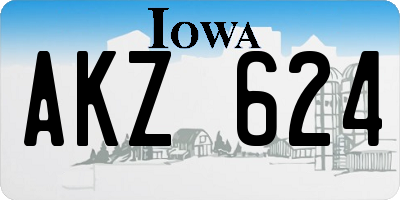 IA license plate AKZ624