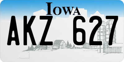 IA license plate AKZ627